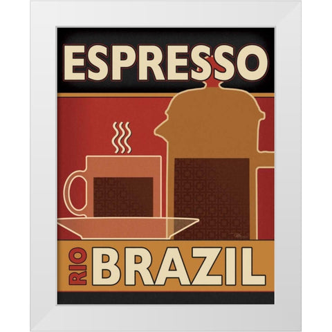 Deco Coffee I White Modern Wood Framed Art Print by Pela Studio