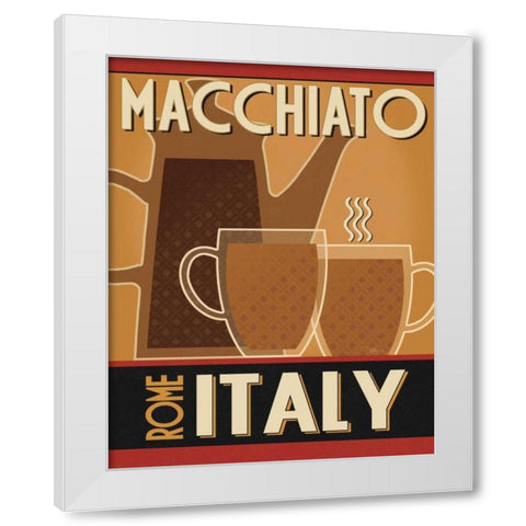 Deco Coffee II White Modern Wood Framed Art Print by Pela Studio