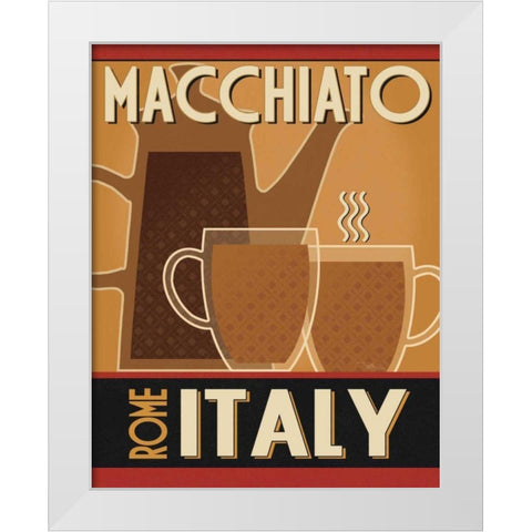 Deco Coffee II White Modern Wood Framed Art Print by Pela Studio