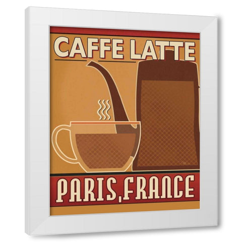 Deco Coffee III White Modern Wood Framed Art Print by Pela Studio