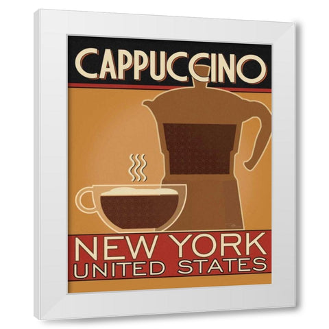 Deco Coffee IV White Modern Wood Framed Art Print by Pela Studio