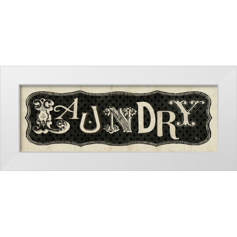 Room Signs I - Laundry White Modern Wood Framed Art Print by Pela Studio