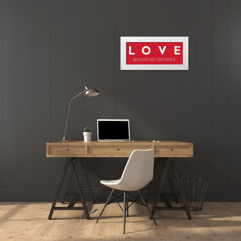 Love Knows No Distance White Modern Wood Framed Art Print by Mullan, Michael
