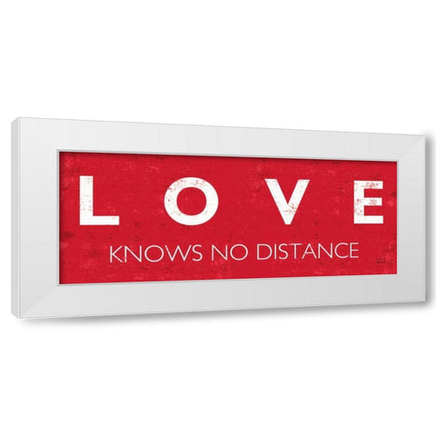 Love Knows No Distance White Modern Wood Framed Art Print by Mullan, Michael