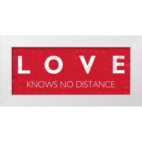 Love Knows No Distance White Modern Wood Framed Art Print by Mullan, Michael
