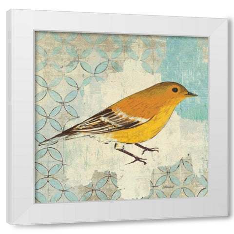Pine Warbler White Modern Wood Framed Art Print by Lovell, Kathrine