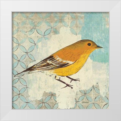 Pine Warbler White Modern Wood Framed Art Print by Lovell, Kathrine