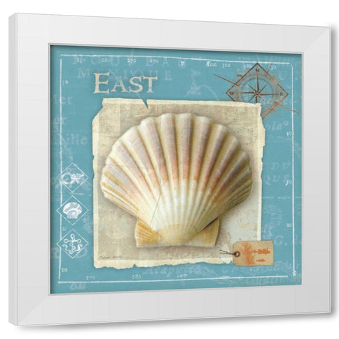 Points East White Modern Wood Framed Art Print by Aldrich, Belinda