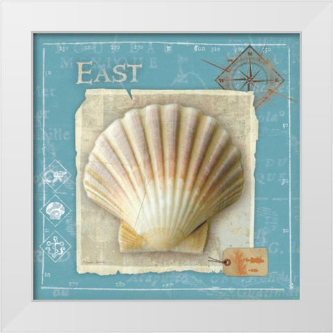 Points East White Modern Wood Framed Art Print by Aldrich, Belinda