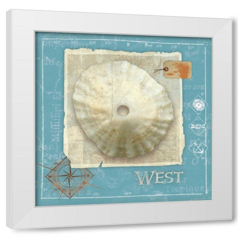 Points South White Modern Wood Framed Art Print by Aldrich, Belinda