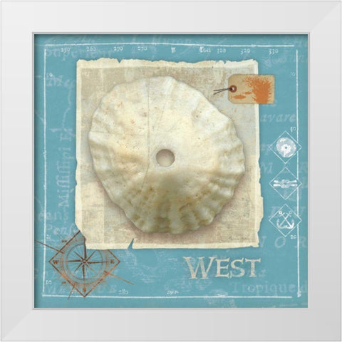 Points South White Modern Wood Framed Art Print by Aldrich, Belinda