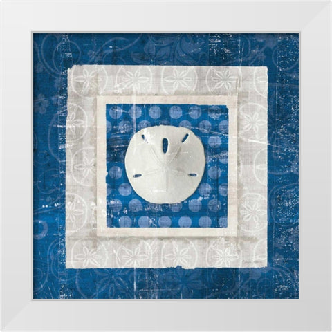 Sea Shell I on Blue  White Modern Wood Framed Art Print by Aldrich, Belinda