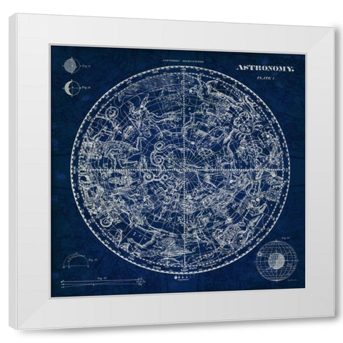 Celestial Blueprint White Modern Wood Framed Art Print by Schlabach, Sue