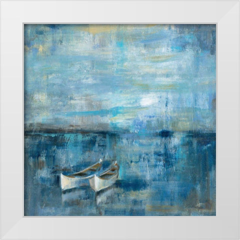 Two Boats White Modern Wood Framed Art Print by Vassileva, Silvia