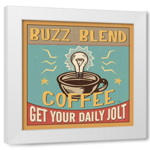 Coffeehouse II White Modern Wood Framed Art Print by Pela Studio