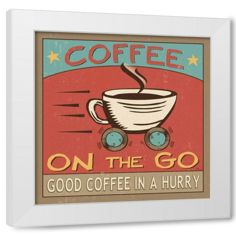 Coffeehouse III White Modern Wood Framed Art Print by Pela Studio