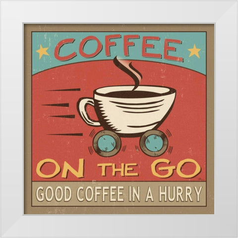 Coffeehouse III White Modern Wood Framed Art Print by Pela Studio