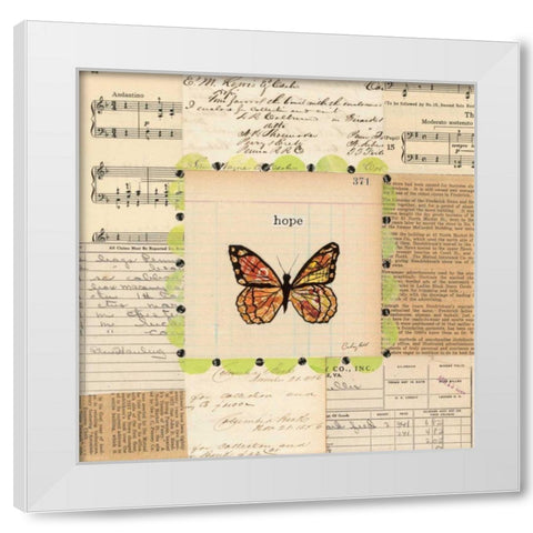 Hope Butterfly White Modern Wood Framed Art Print by Prahl, Courtney