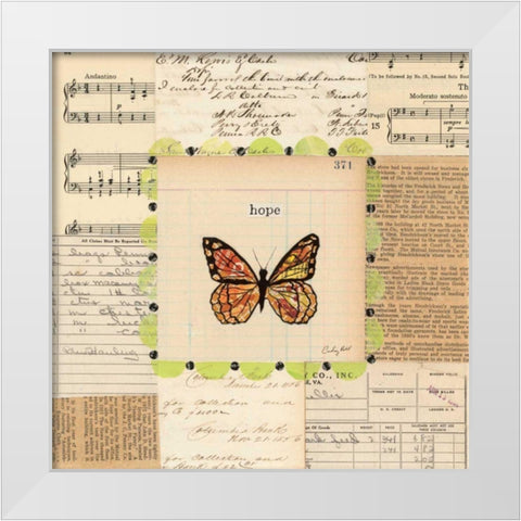 Hope Butterfly White Modern Wood Framed Art Print by Prahl, Courtney