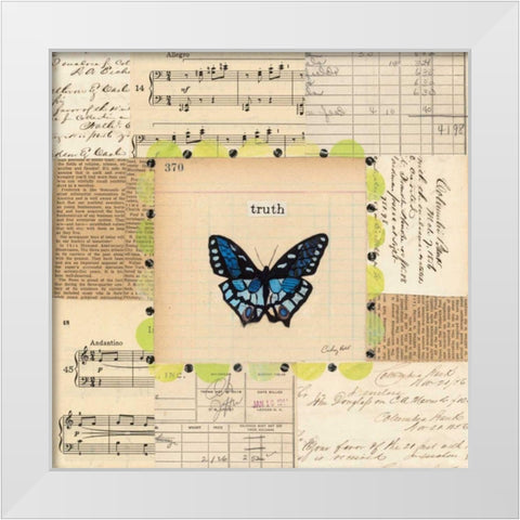 Truth Butterfly White Modern Wood Framed Art Print by Prahl, Courtney
