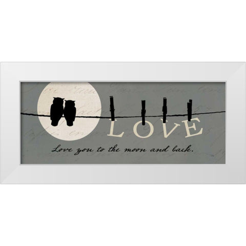 Moon Lovers I White Modern Wood Framed Art Print by Pela