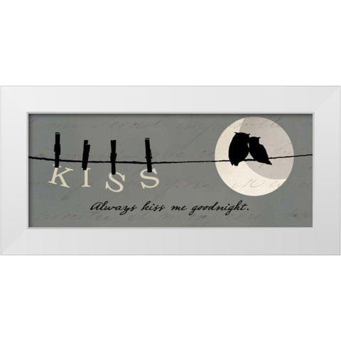 Moon Lovers II White Modern Wood Framed Art Print by Pela