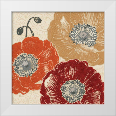 A Poppys Touch III White Modern Wood Framed Art Print by Brissonnet, Daphne