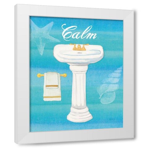 Seashells Spa I  No Border White Modern Wood Framed Art Print by Charron, Veronique