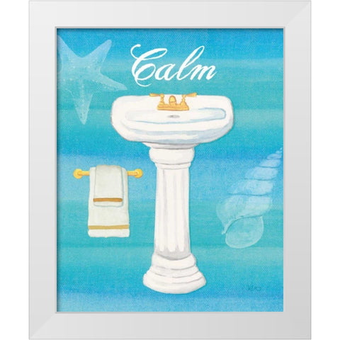 Seashells Spa I  No Border White Modern Wood Framed Art Print by Charron, Veronique