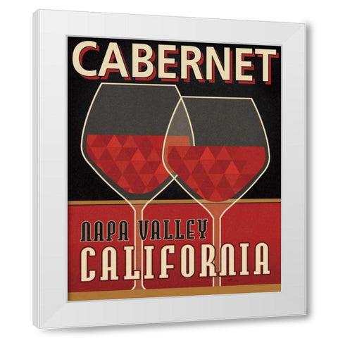 Cabernet White Modern Wood Framed Art Print by Pela Studio