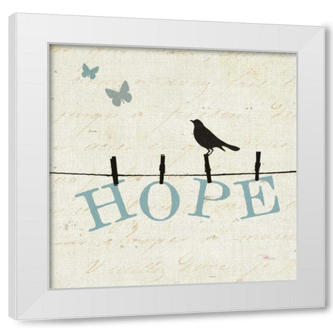 Bird Talk I White Modern Wood Framed Art Print by Pela Studio