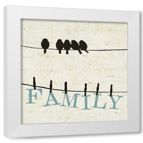 Bird Talk IV White Modern Wood Framed Art Print by Pela Studio
