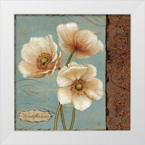 Windflower II White Modern Wood Framed Art Print by Brissonnet, Daphne