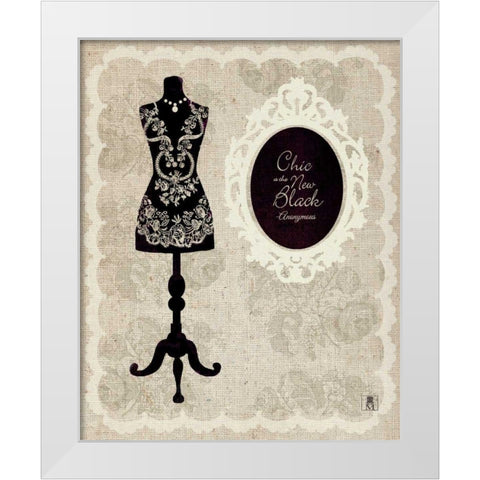 Dress Form I White Modern Wood Framed Art Print by Studio Mousseau