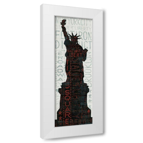Statue of Liberty - Red White Modern Wood Framed Art Print by Mullan, Michael