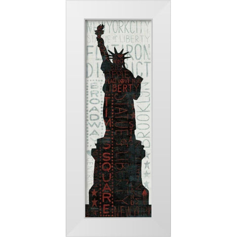 Statue of Liberty - Red White Modern Wood Framed Art Print by Mullan, Michael