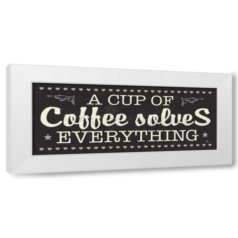 Coffee Lovers III White Modern Wood Framed Art Print by Pela Studio