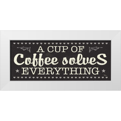 Coffee Lovers III White Modern Wood Framed Art Print by Pela Studio