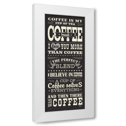Coffee Lovers I White Modern Wood Framed Art Print by Pela Studio