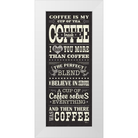 Coffee Lovers I White Modern Wood Framed Art Print by Pela Studio