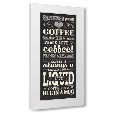 Coffee Lovers II White Modern Wood Framed Art Print by Pela Studio