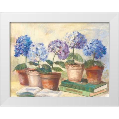 Gardeners Hydrangeas White Modern Wood Framed Art Print by Rowan, Carol