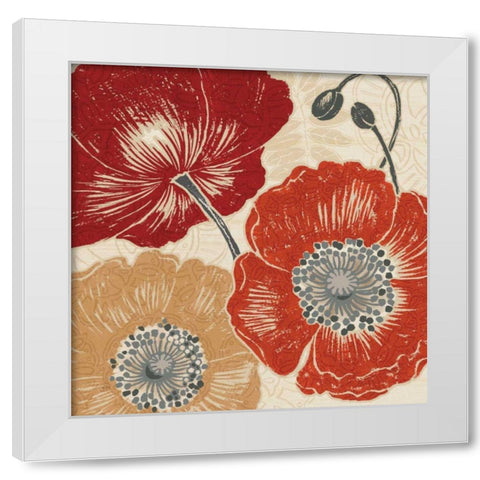 A Poppys Touch II White Modern Wood Framed Art Print by Brissonnet, Daphne