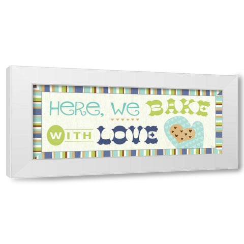 Luv 2 Bake II White Modern Wood Framed Art Print by Pela Studio