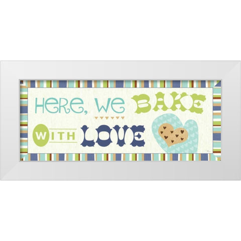 Luv 2 Bake II White Modern Wood Framed Art Print by Pela Studio