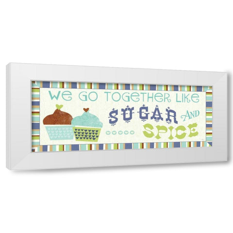 Luv 2 Bake V White Modern Wood Framed Art Print by Pela Studio