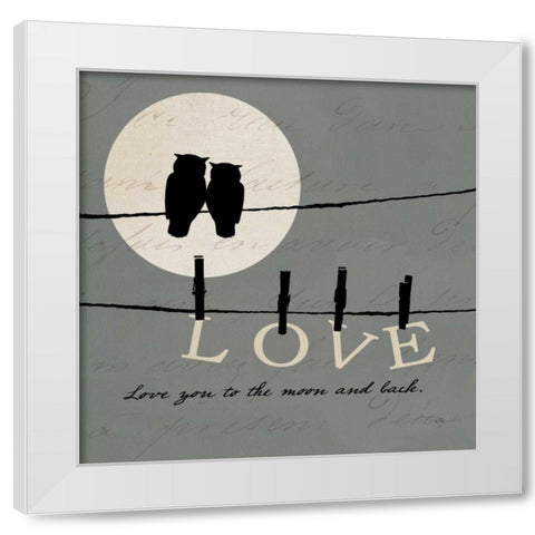 Moon Lovers I White Modern Wood Framed Art Print by ERR, Pela