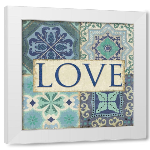 Santorini I - Love White Modern Wood Framed Art Print by Pela Studio