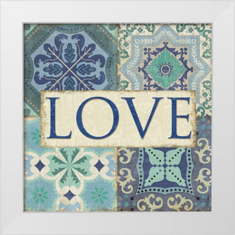 Santorini I - Love White Modern Wood Framed Art Print by Pela Studio