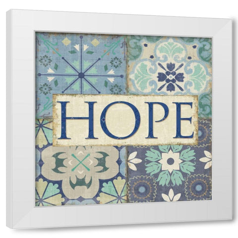 Santorini II - Hope White Modern Wood Framed Art Print by Pela Studio